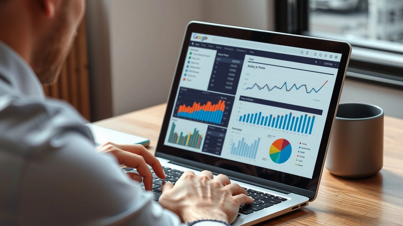 person analysant des données SEO sur un ordinateur portable