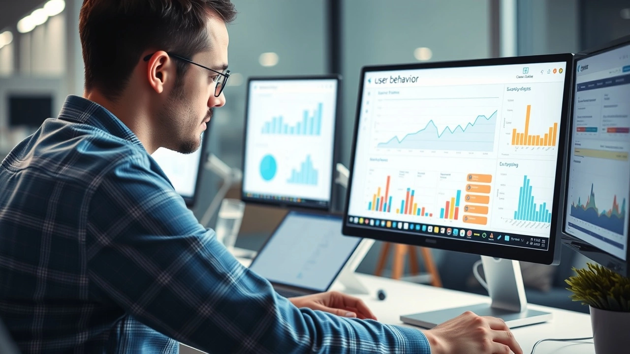 analyste de données examinant des comportements utilisateurs
