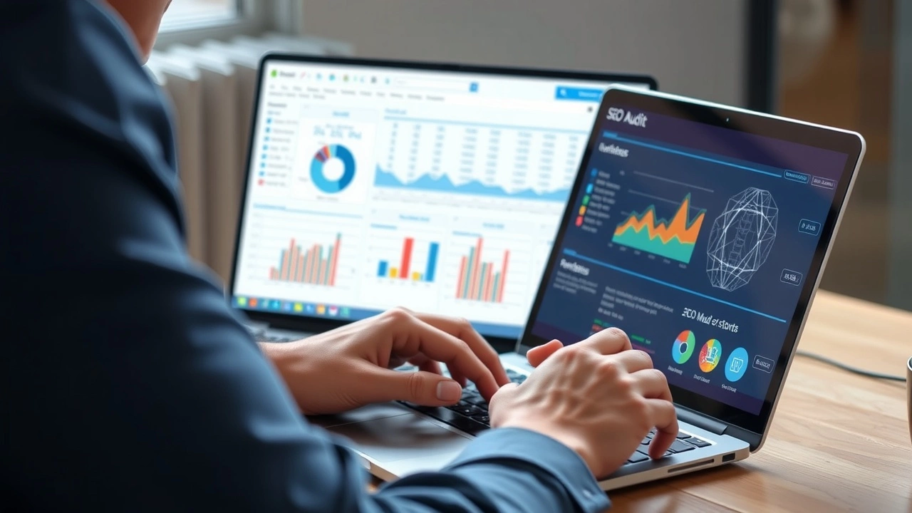 audit SEO avec un ordinateur et outils d IA