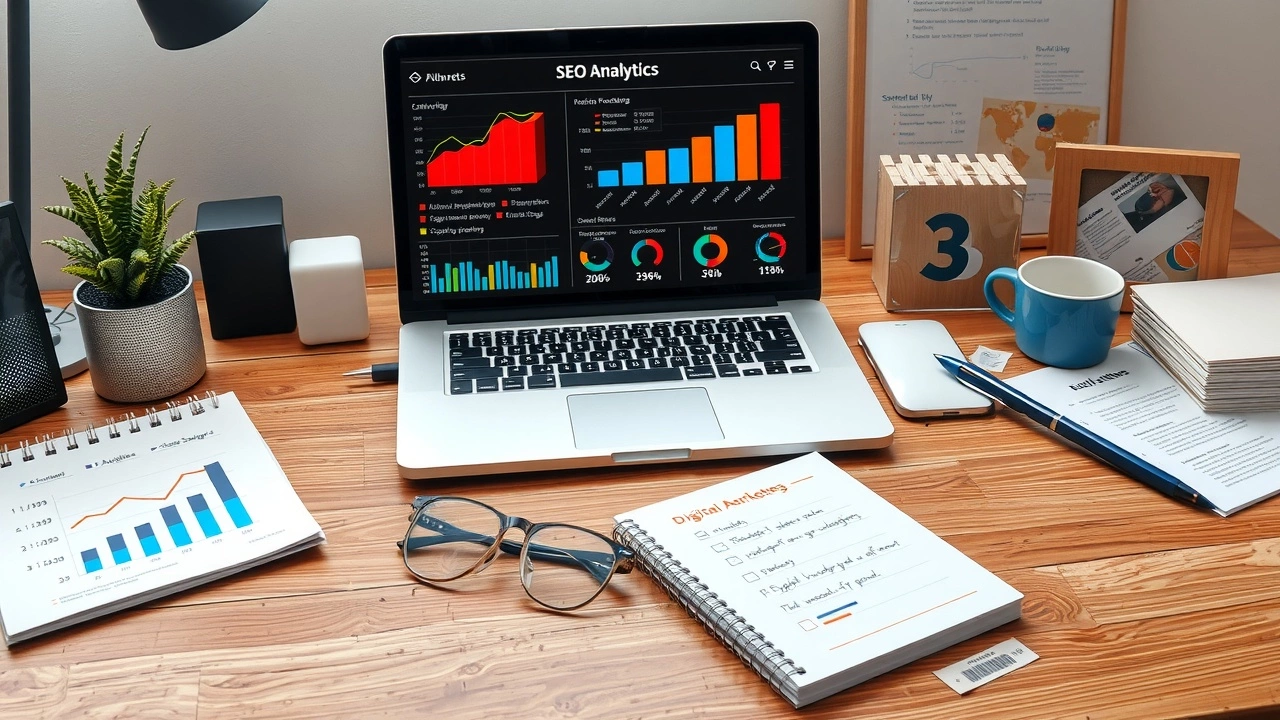 bureau bien organise avec outils de strategie SEO