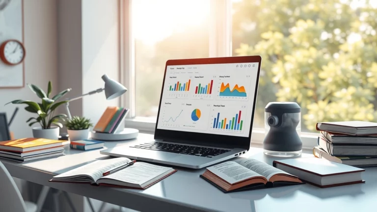 Illustration d'un bureau moderne dédié à l'optimisation des principes SEO IA.