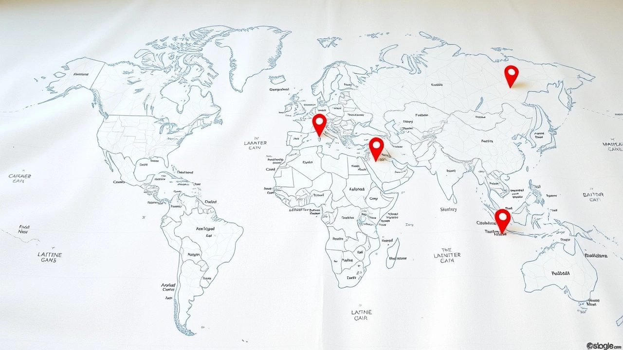 carte montrant des marques de SEO local et global