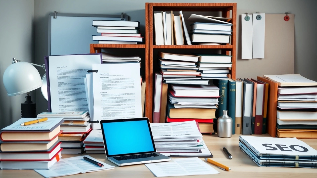 collection de livres et outils sur un bureau