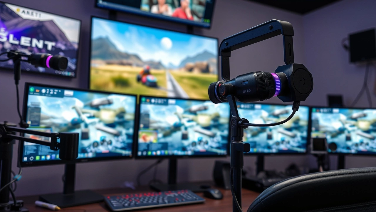 configuration de streaming de jeux avec equipment et ecran