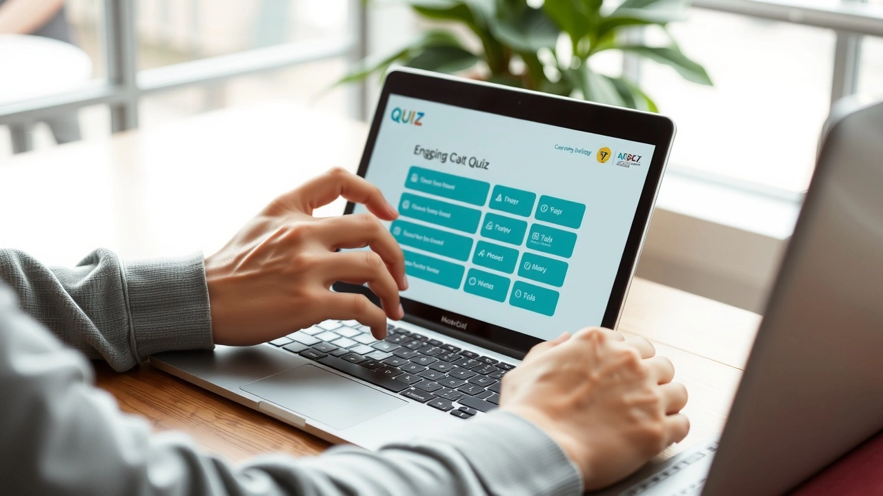 person utilisant un ordinateur pour creer du contenu engageant