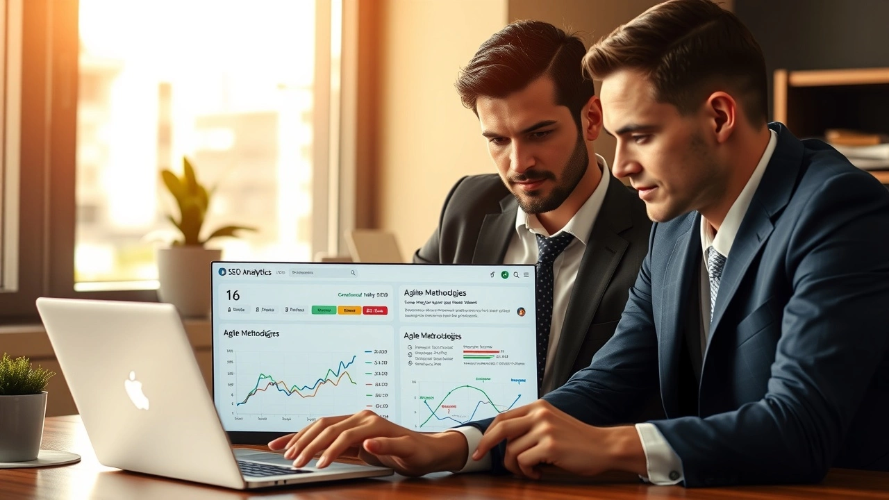 deux professionnels discutant des analyses SEO