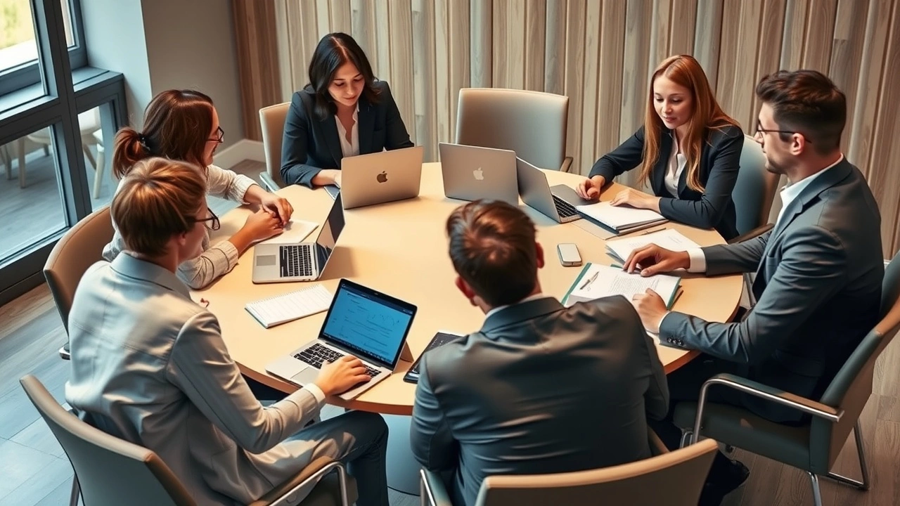 groupe de personnes discutant autour d'une table