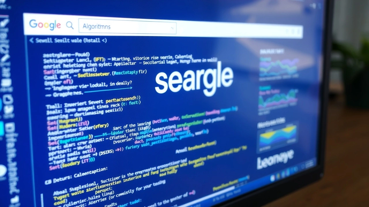 un ecran dordinateur avec des algorithmes de recherche