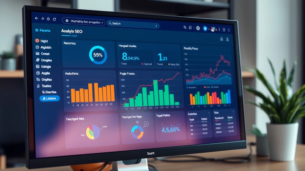 écran d'ordinateur avec une analyse des algorithmes SEO