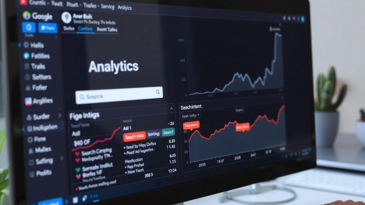 écran dordinateur avec analyses des intentions de recherche