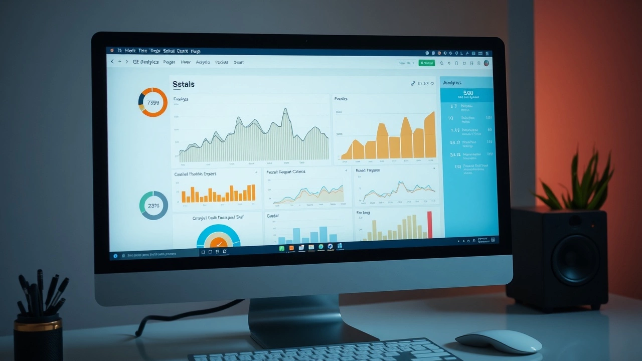 écran d'ordinateur montrant des graphiques SEO