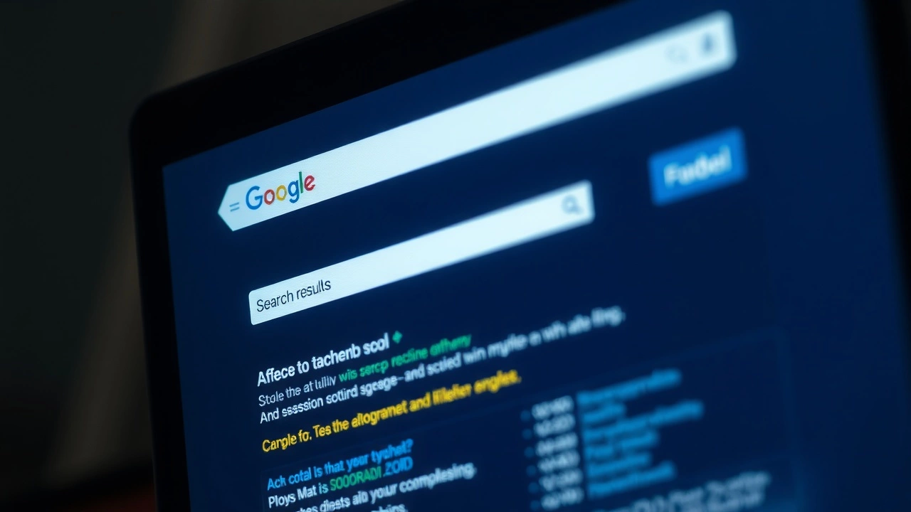 ecran dordinateur avec resultats de recherche