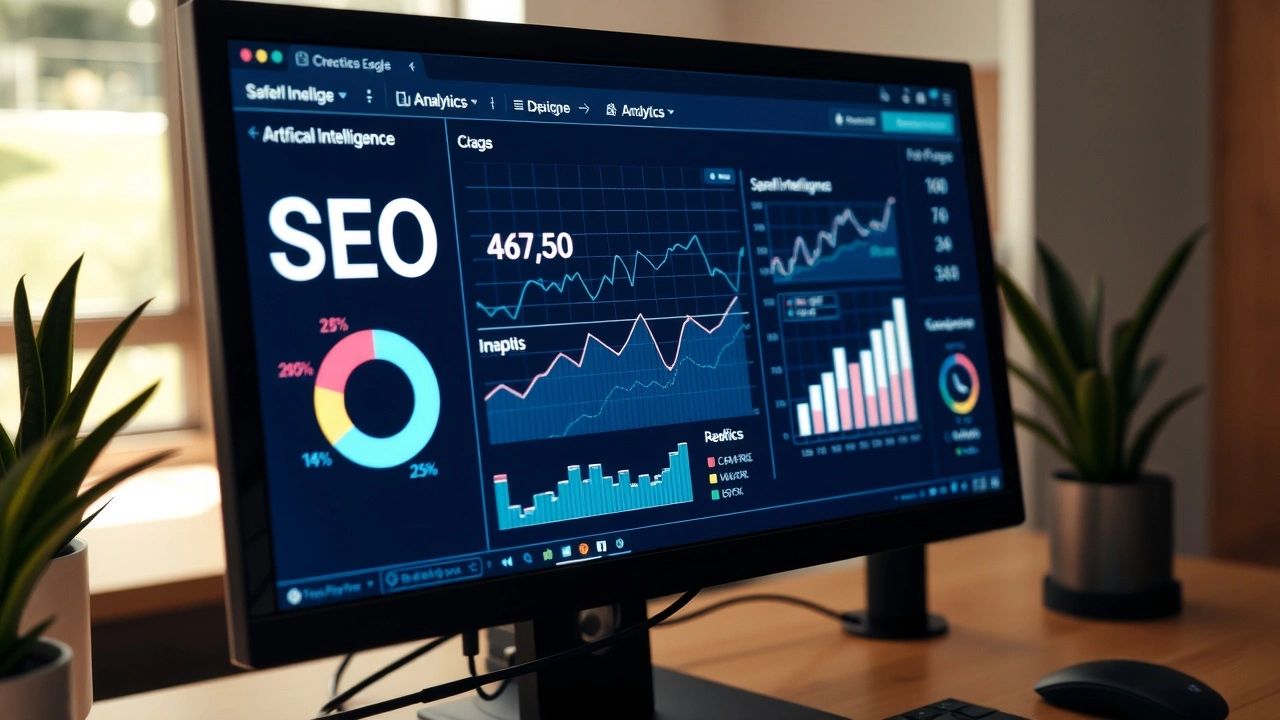 un écran d'ordinateur avec des analyses SEO