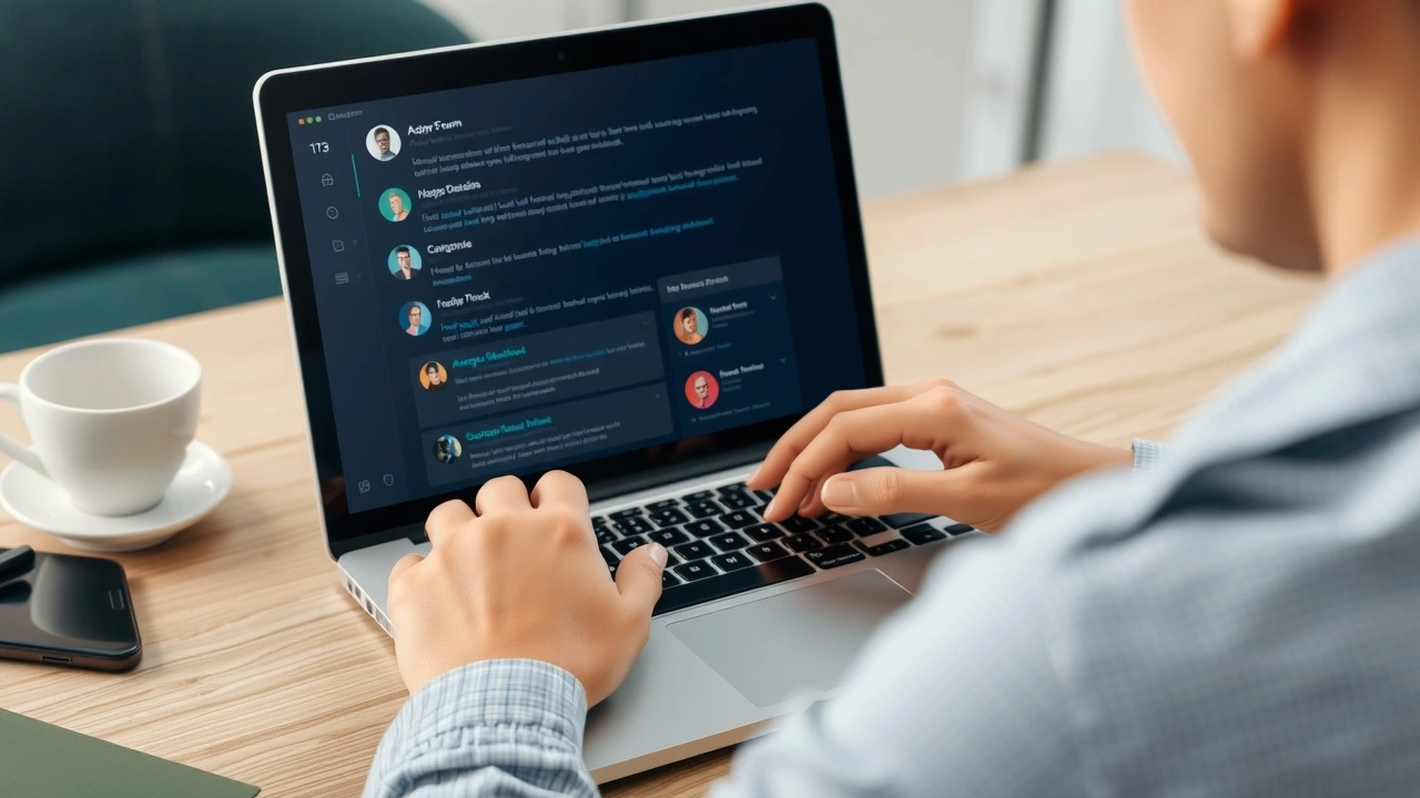 person utilisant un ordinateur pour discuter sur un forum