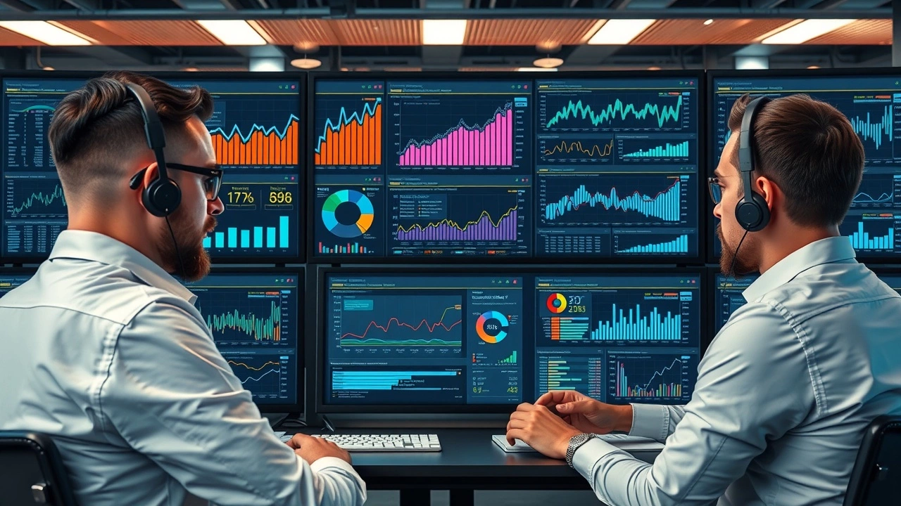 équipe analysant des données SEO avec des outils IA