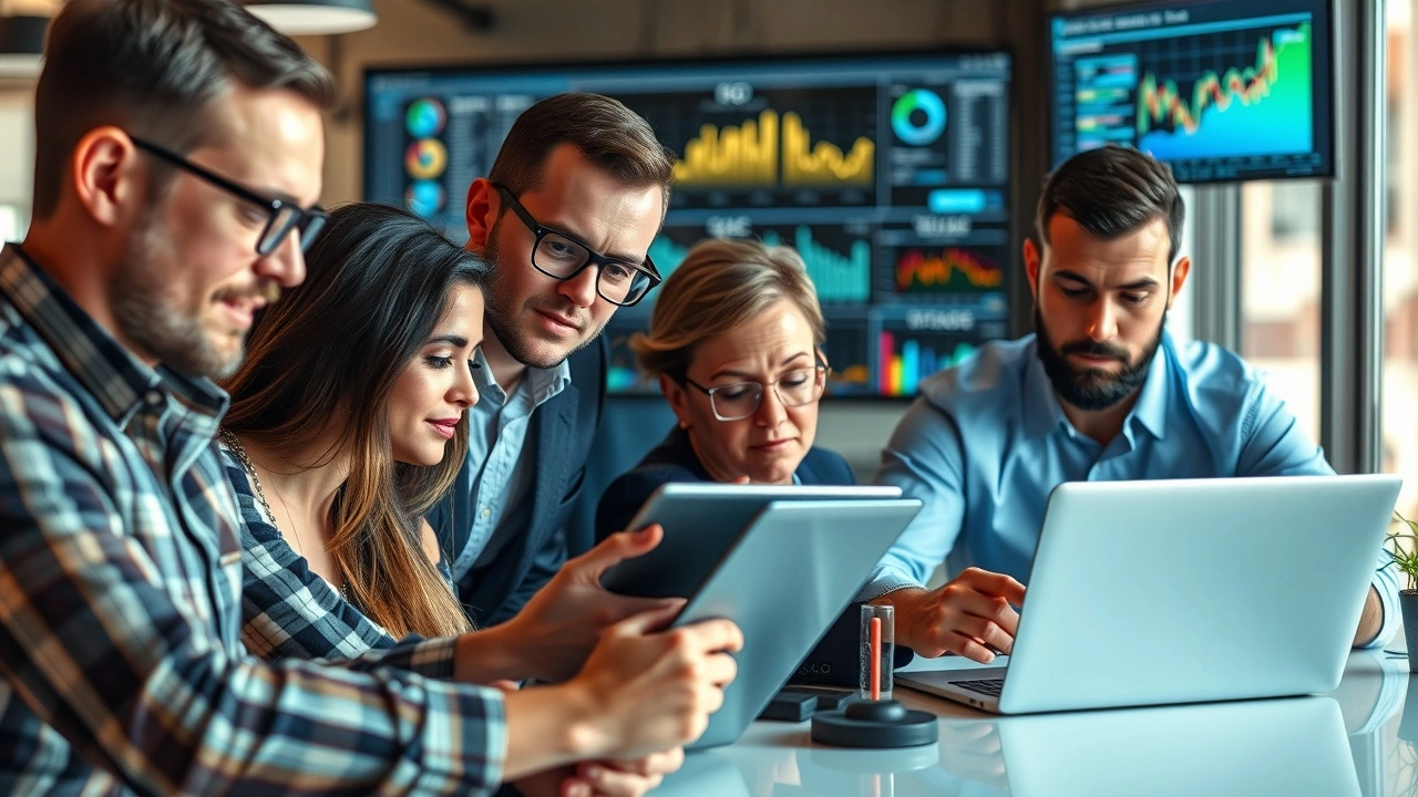 equipe de marketing numérique analysant des données SEO