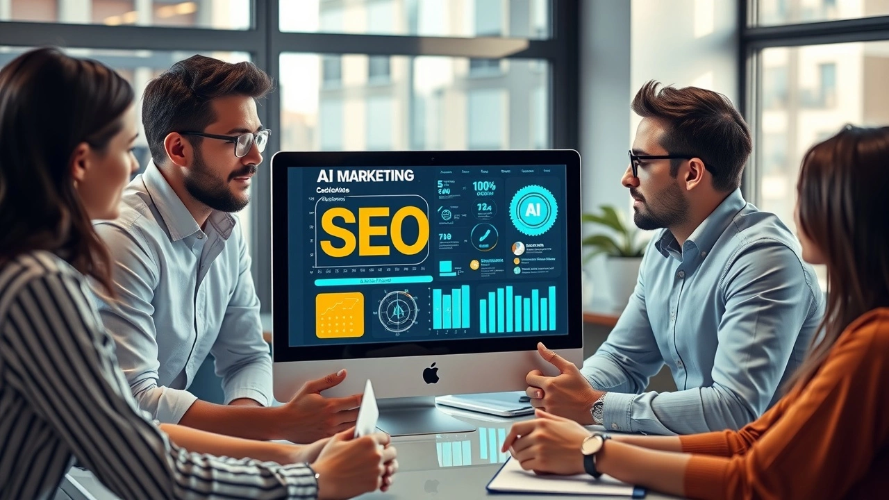 équipe de marketing numérique discutant des stratégies SEO
