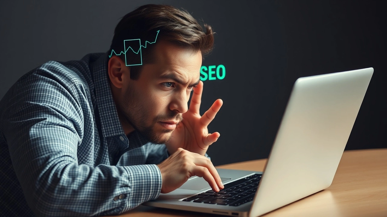 person frustré en train d'analyser des données SEO