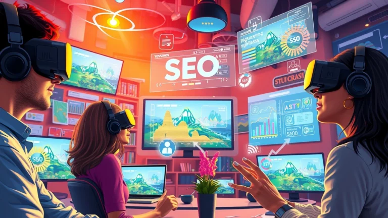 Illustration d'un espace de travail en réalité virtuelle avec des utilisateurs engagés