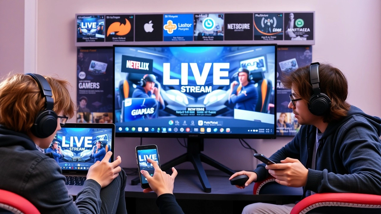 groupe de gamers partageant leur live sur les reseaux sociaux