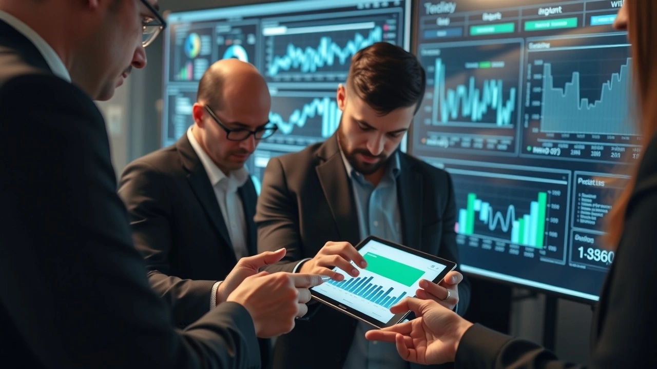 groupe de personnes analysant des données sur des appareils