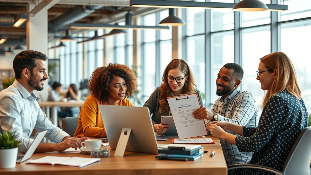 groupe de personnes travaillant ensemble sur un blog