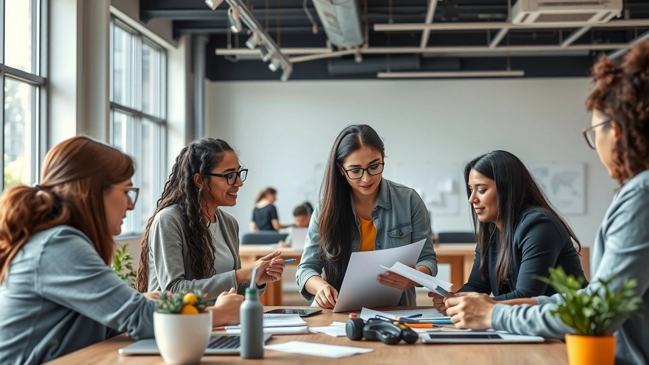 groupe de personnes collaborant dans un bureau moderne