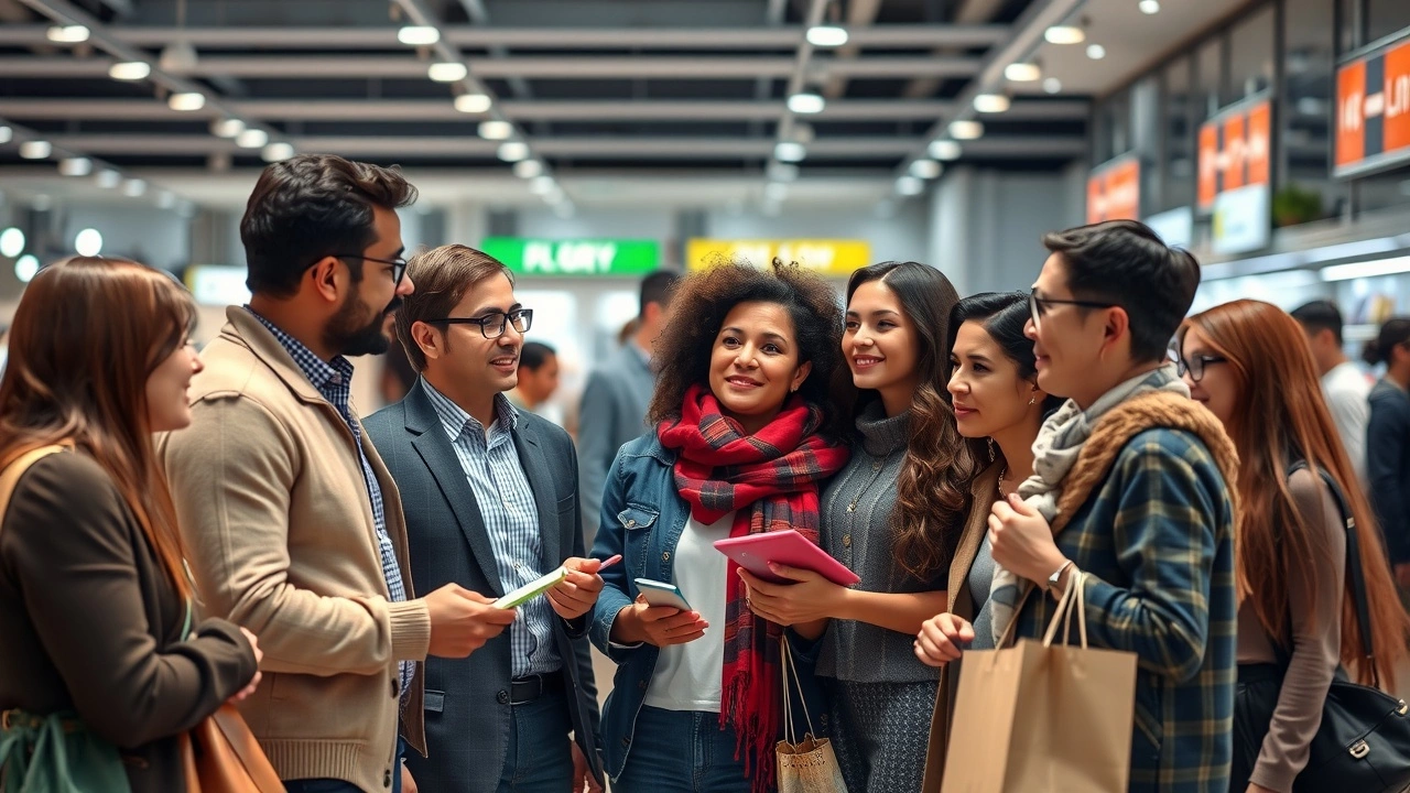 groupe de personnes discutant des habitudes d'achat