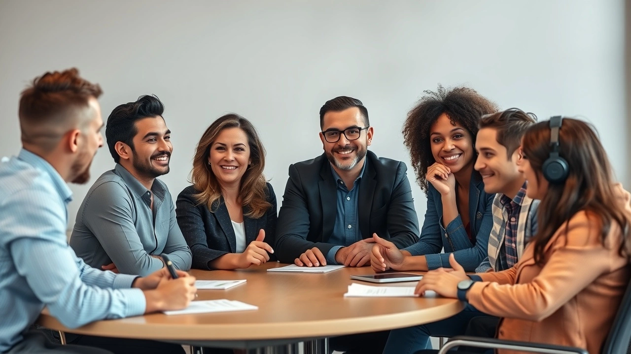 groupe de personnes discutant de strategie seo