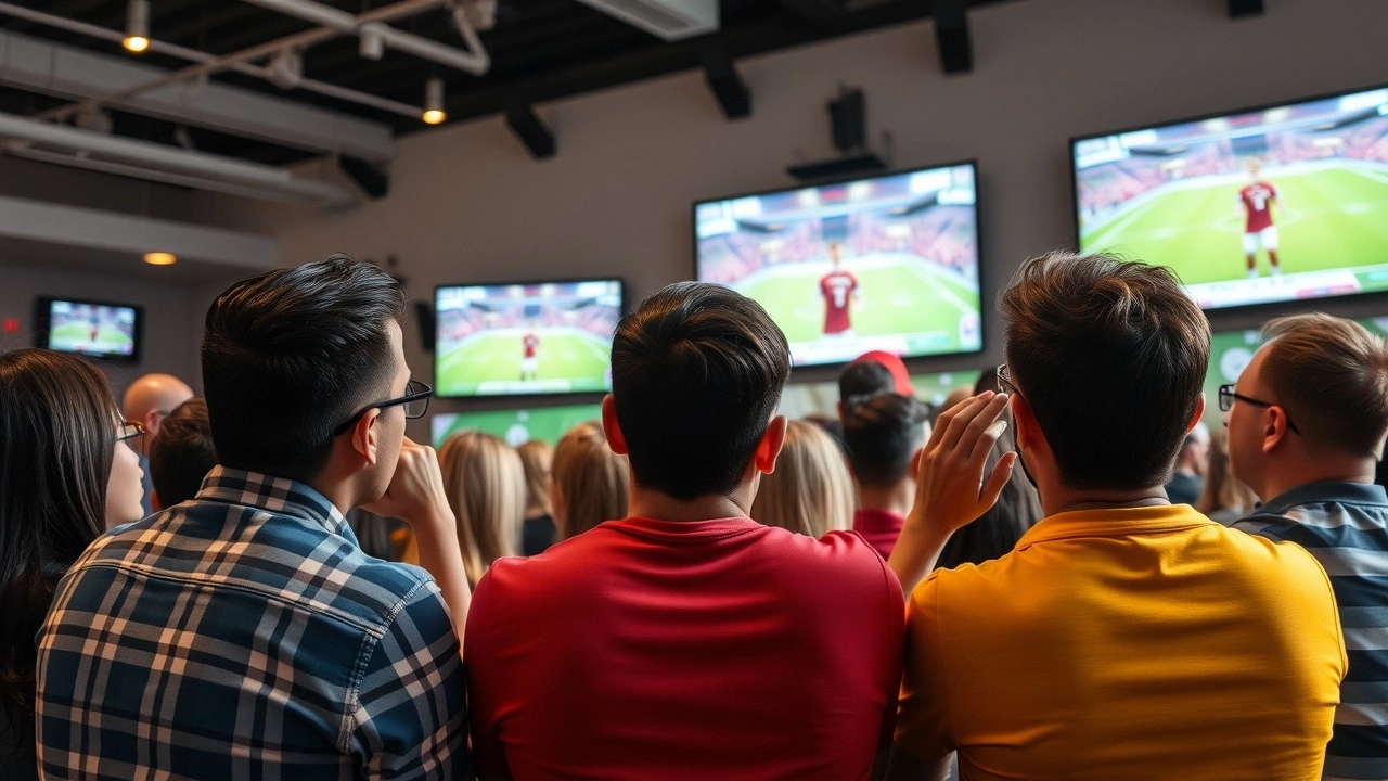 groupe de fans de sport regardant un evenement en direct