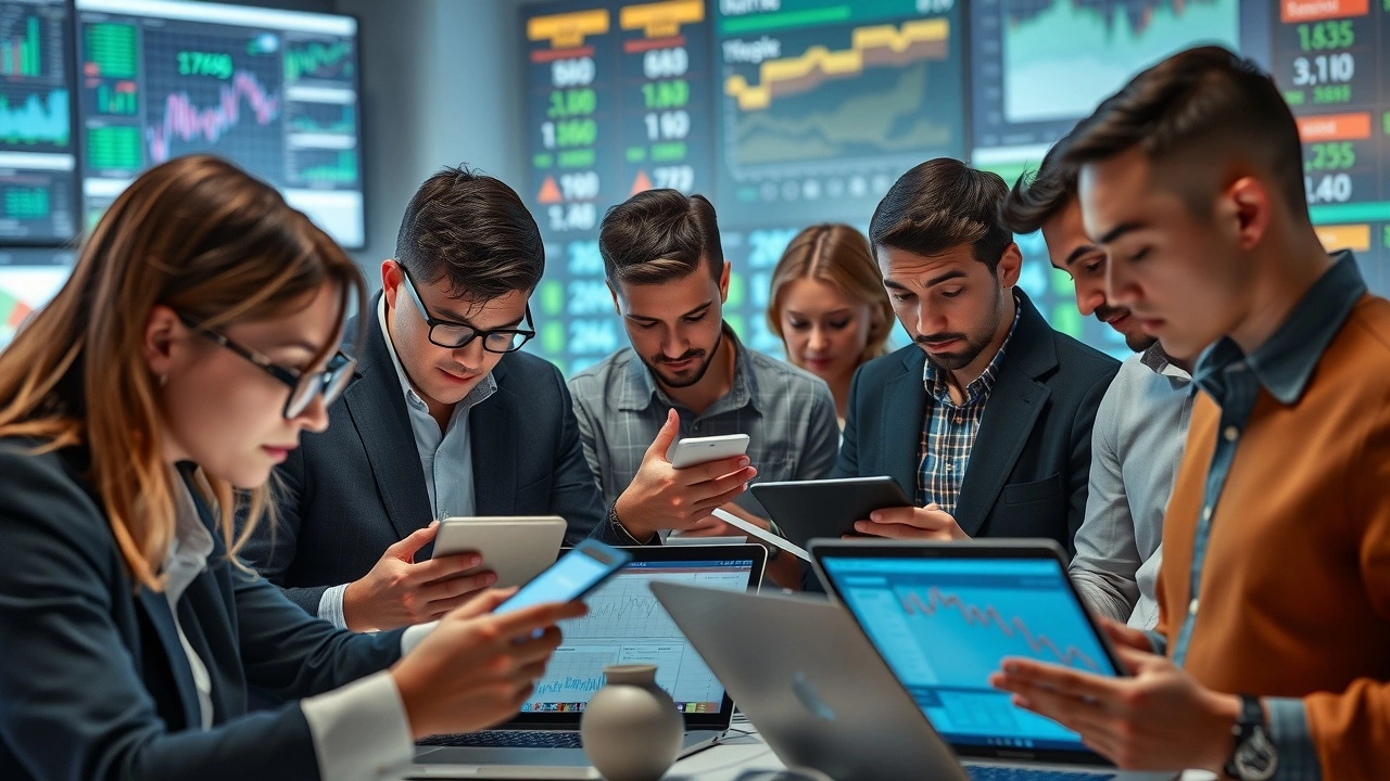 groupe de personnes utilisant des appareils numériques