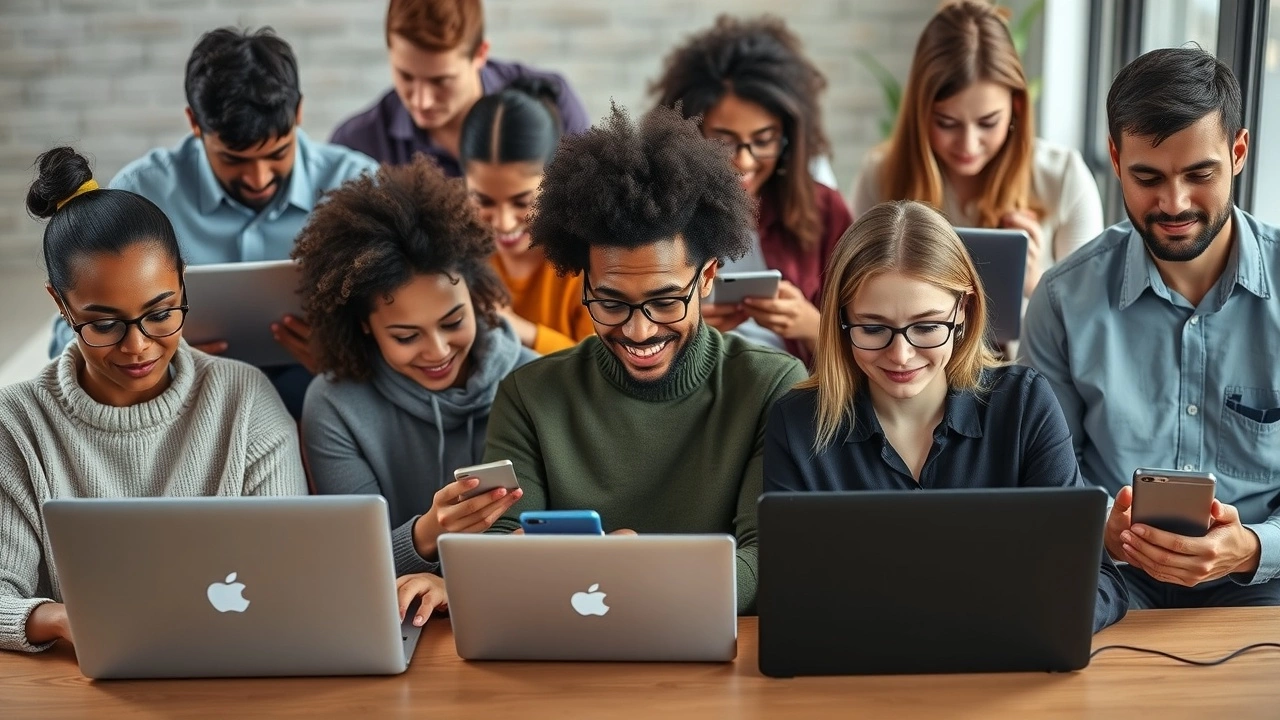 groupe de personnes utilisant des ordinateurs pour créer du contenu