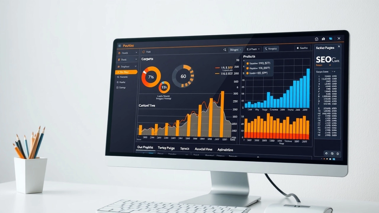intelligence artificielle analysant des données SEO sur un ordinateur