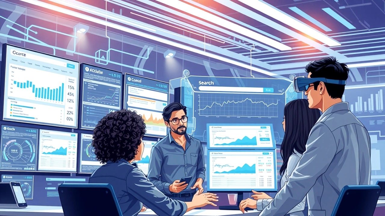 Une illustration montrant comment l'IA aide à identifier les opportunités de croissance SEO