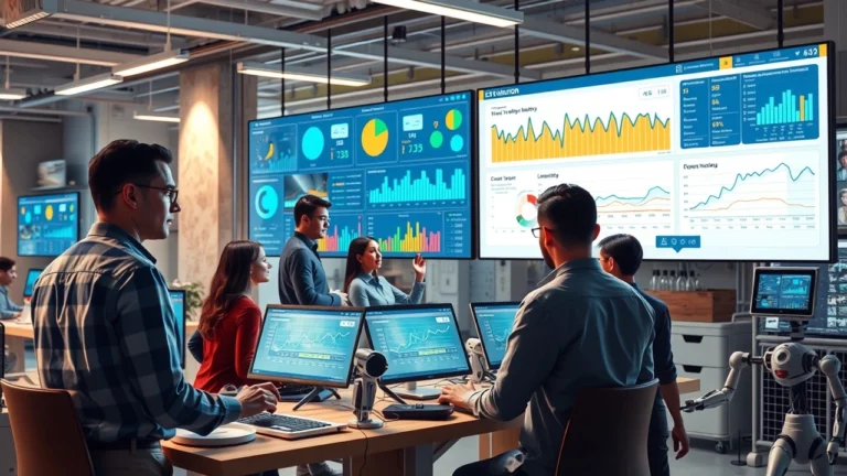 Un espace de travail moderne où l'IA transforme la veille du marché pour le SEO.
