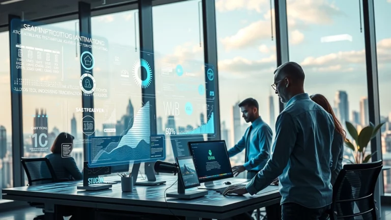 Représentation photoréaliste des innovations de l'IA dans la veille SEO en 2024.