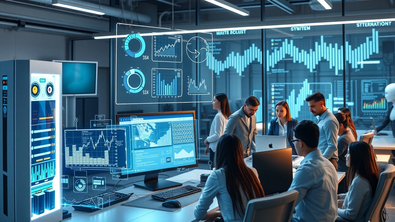 Une scène représentant l'intelligence artificielle adaptant les contenus SEO aux attentes des utilisateurs.