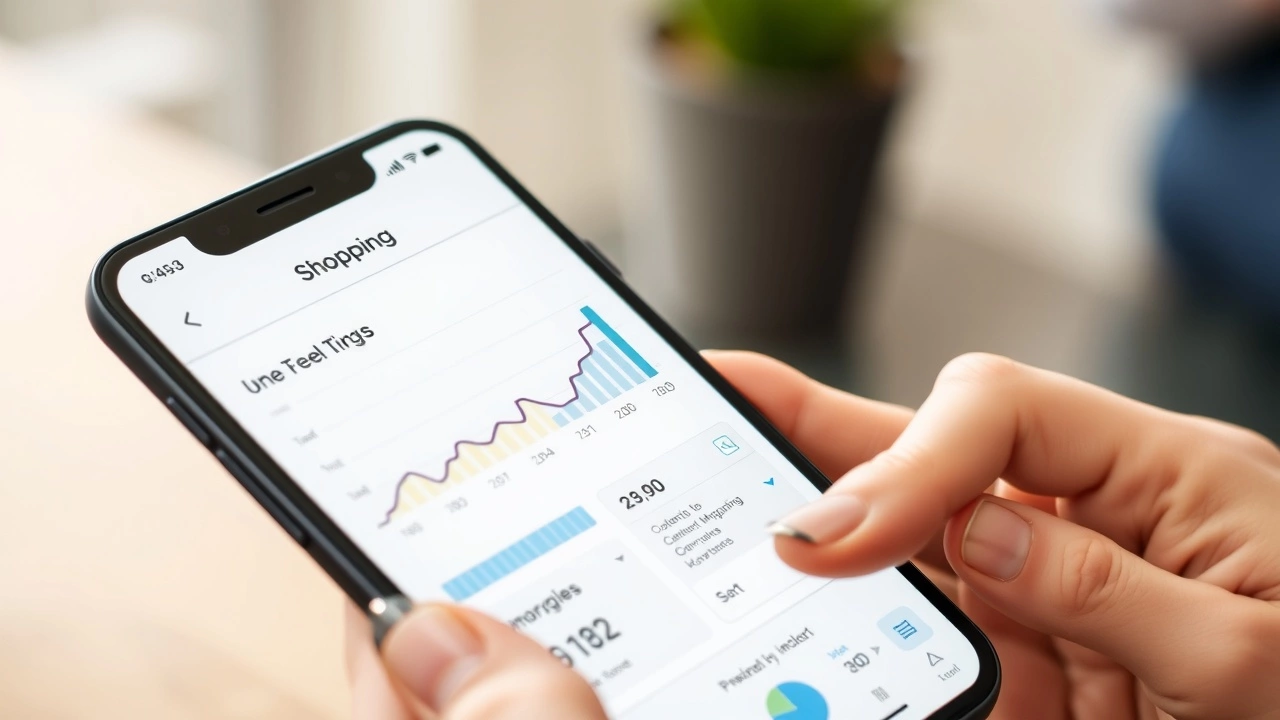 interface dapplication de shopping avec graphiques analytiques