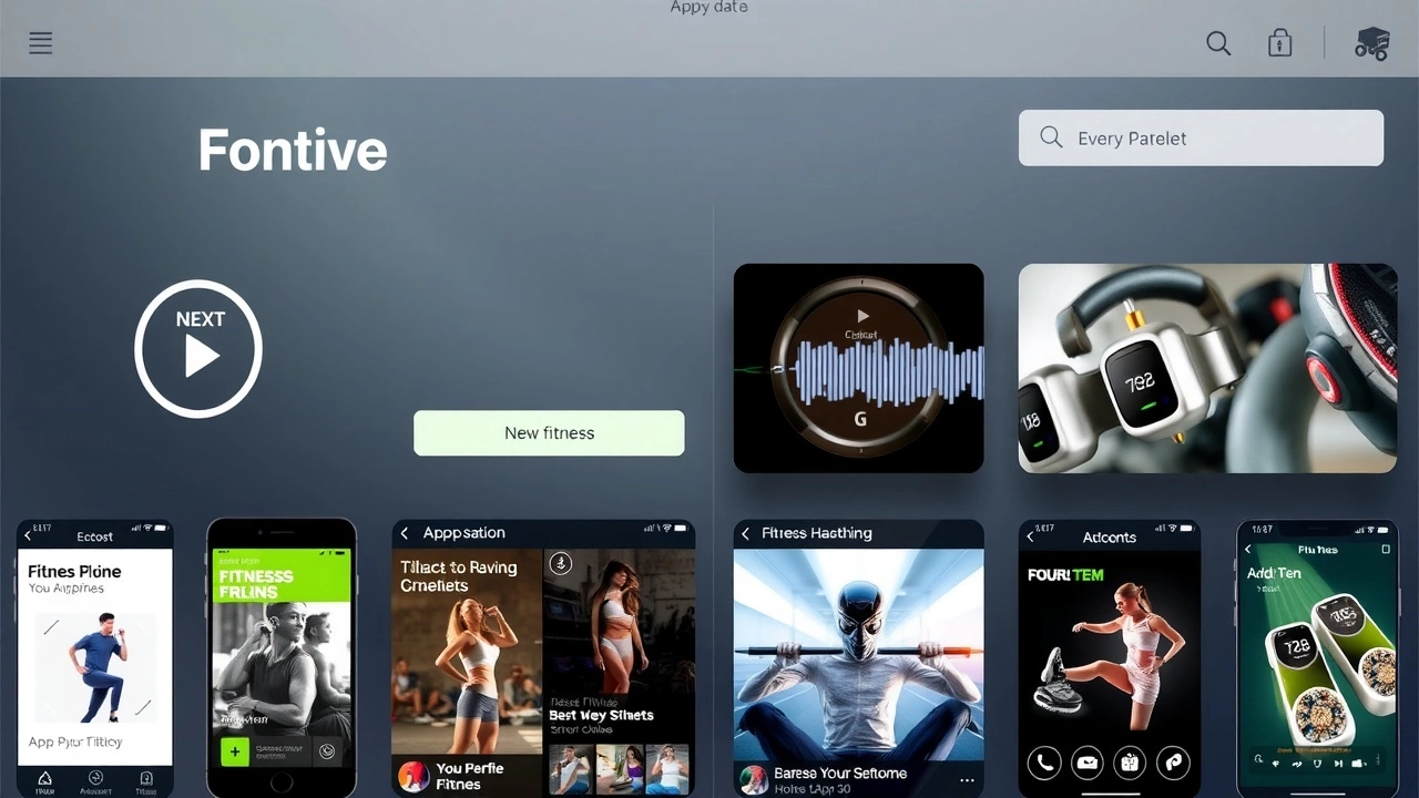 interface d'un store d'applications de fitness