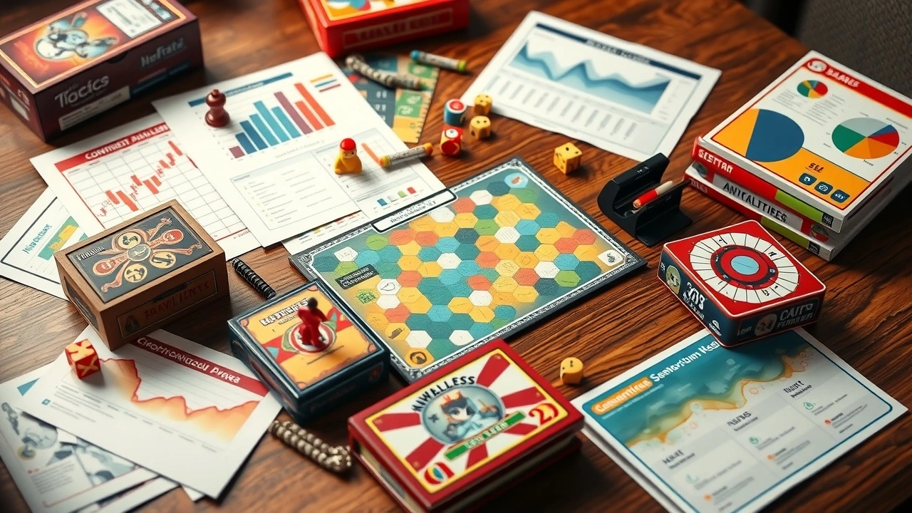 photo de jeux de société et documents de stratégie SEO