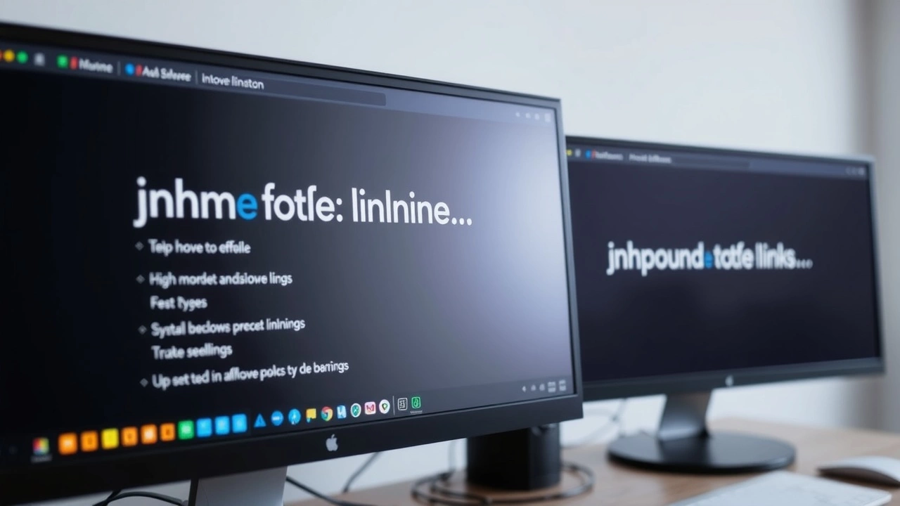 deux ecrans affichant des liens entrants et sortants