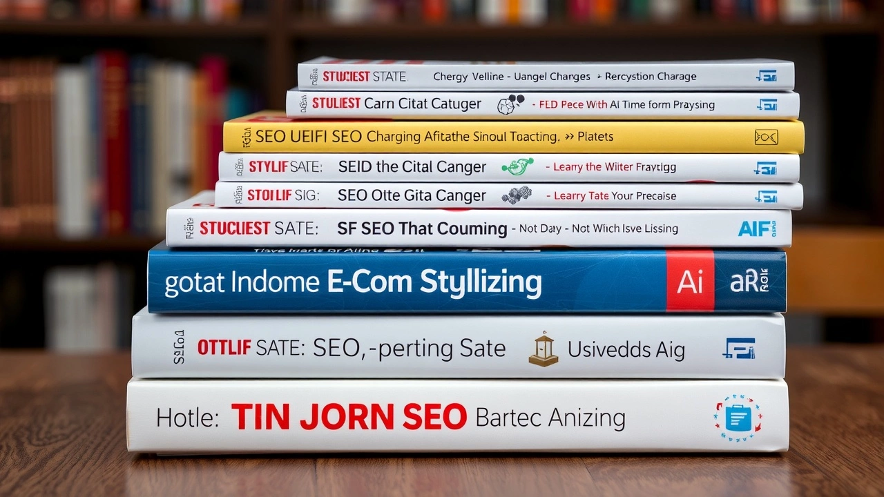 collection de livres sur le SEO et l'IA