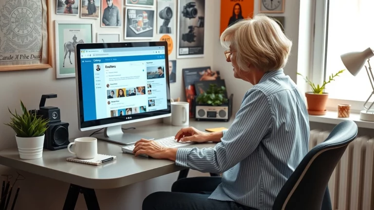 Une femme engagée sur un forum spécialisé, passion pour la photographie, ambiance de partage