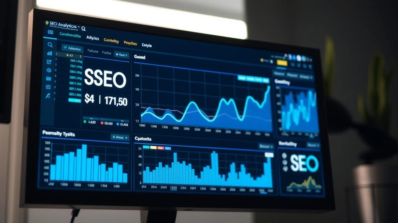 ordinateur affichant des données d'analyse SEO