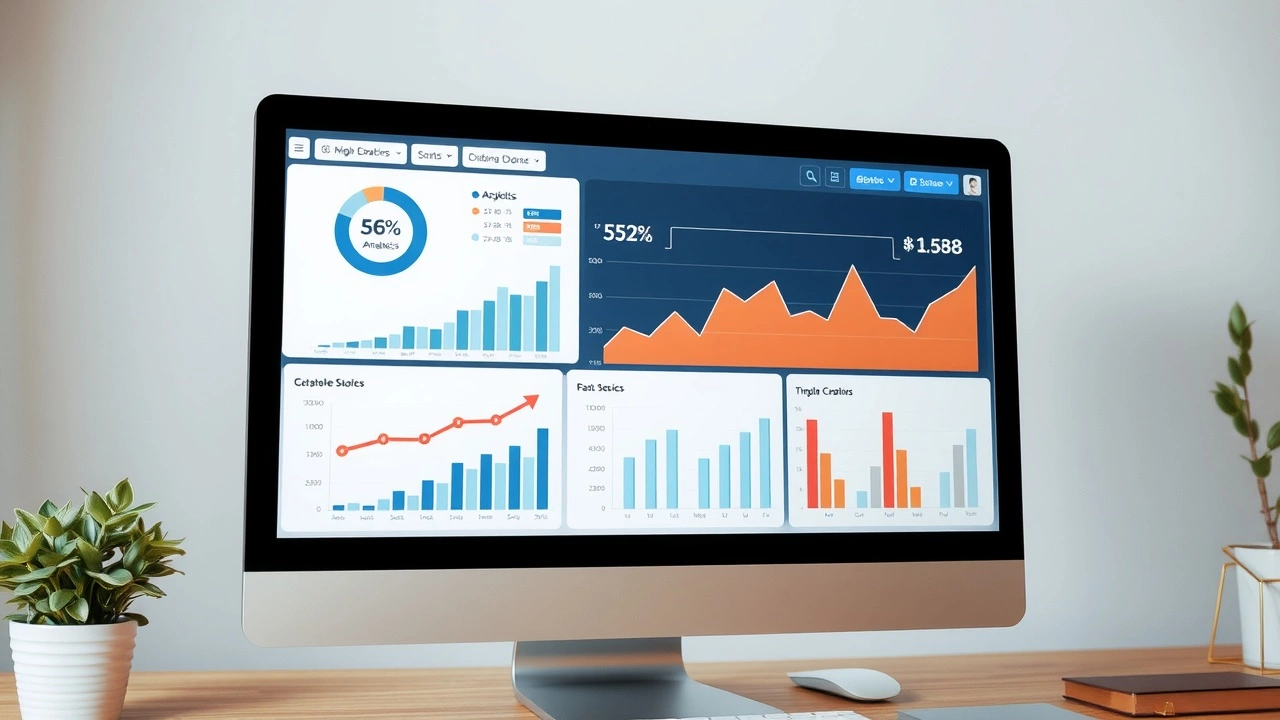 écran d'ordinateur avec graphiques d'analyse SEO
