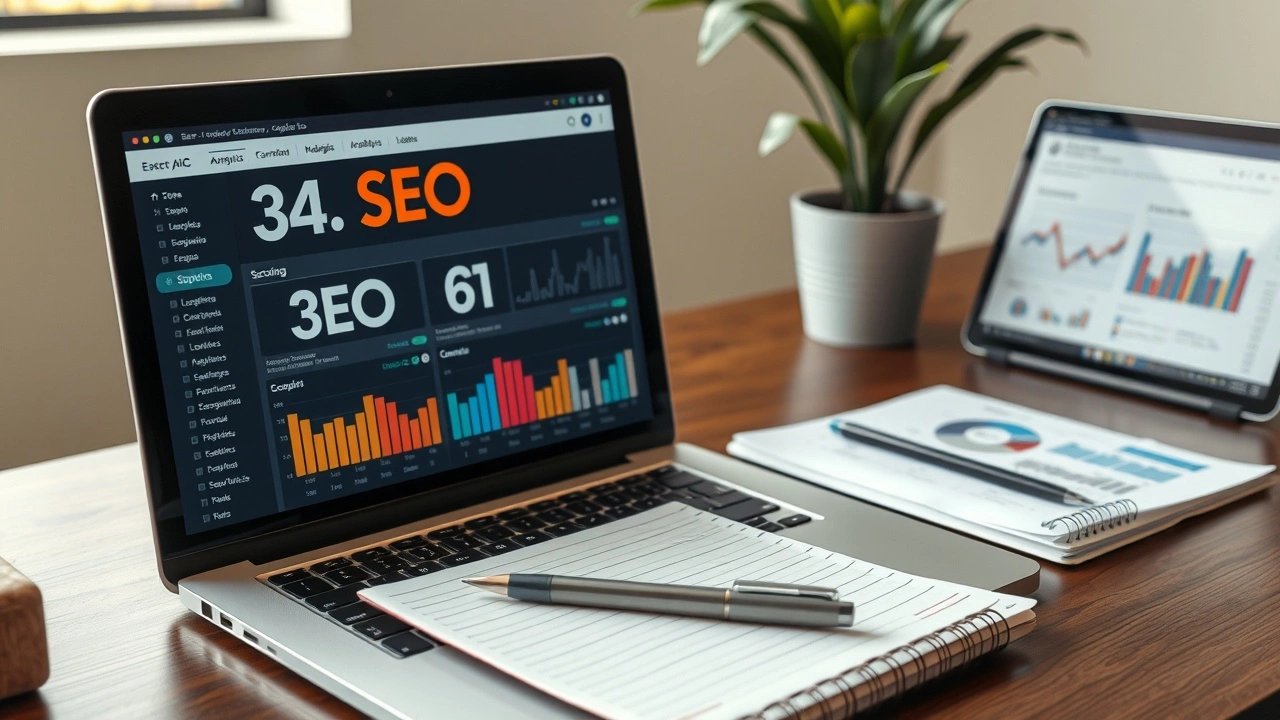 outils d'IA pour le SEO sur un bureau