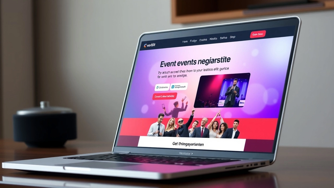 page de destination d'un site de gestion d'événements