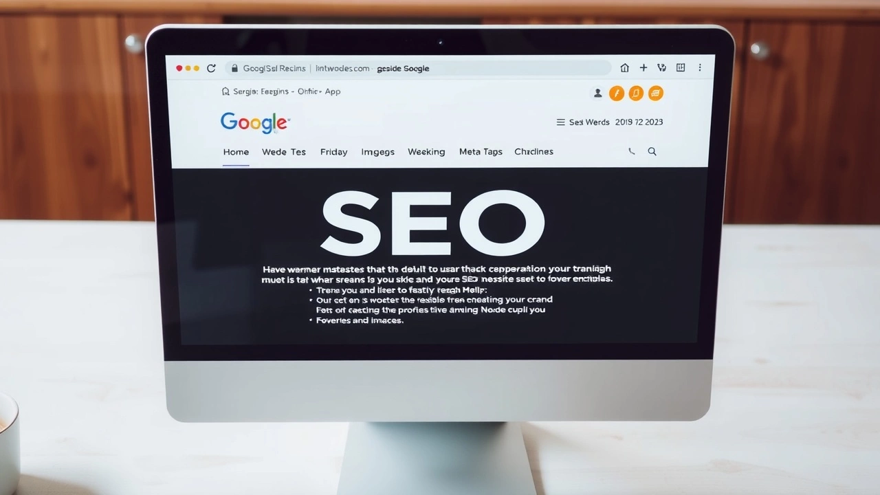 écran d'ordinateur montrant une page web optimisée pour le SEO