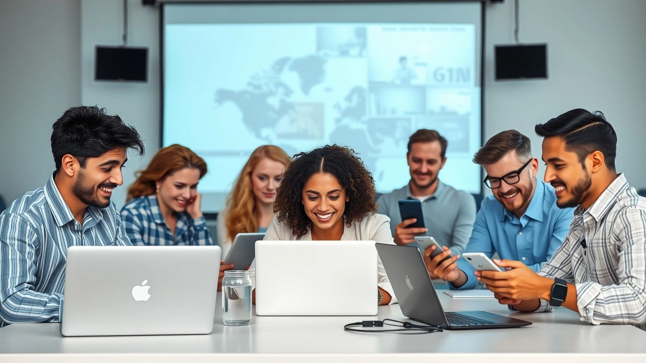 participants d'un evenement en ligne sur ordinateurs et telephones