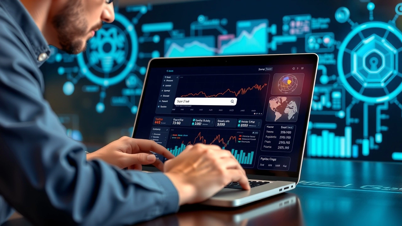 person utilisant un ordinateur pour analyser des données de recherche